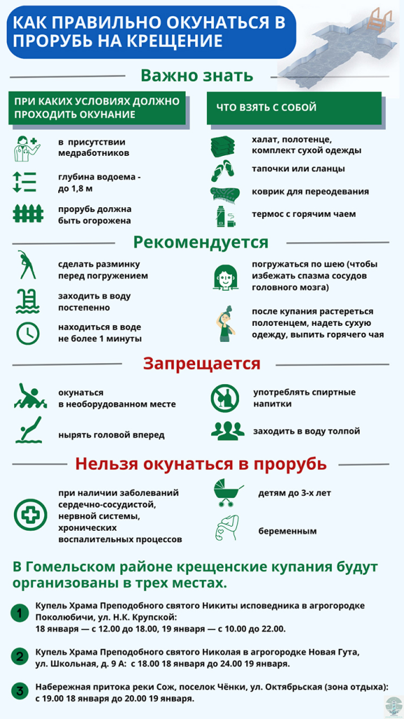 В Гомельском районе обустроены специальные места для крещенских мероприятий и массовых купаний